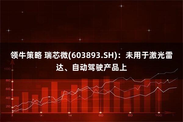 领牛策略 瑞芯微(603893.SH)：未用于激光雷达、自动驾驶产品上
