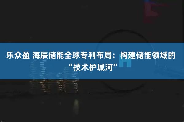 乐众盈 海辰储能全球专利布局：构建储能领域的 “技术护城河”